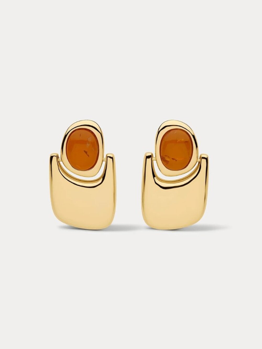 Luv AJ The Amber Honey Resin Statement Earrings in Yellow Gold | NEW, UNWORN